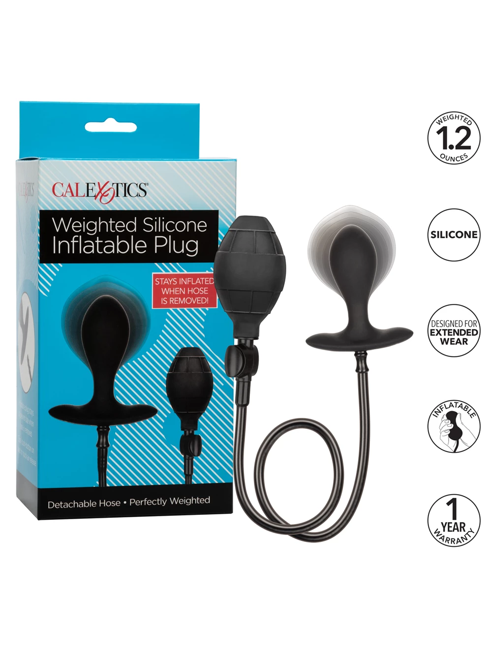 Cal Exotics Silicone Weighted Inflatable Plug 9 Cal Exotics Silicone Weighted Inflatable Plug - Image 7