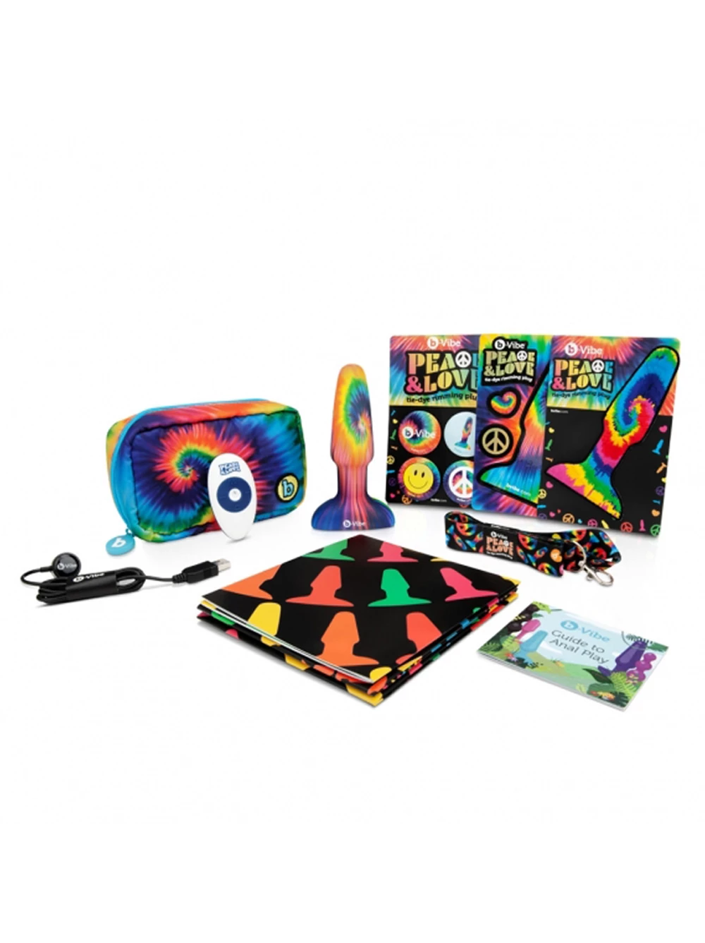 B-Vibe Peace & Love Tie Dye Rimming Plug 6 B-Vibe Peace & Love Tie Dye Rimming Plug - Image 4