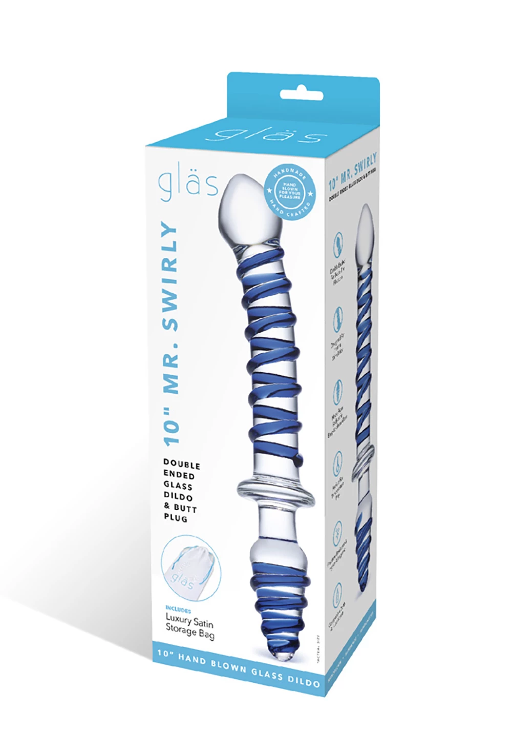 Glas Mr. Swirly Double Ended Pleasure Tool - 10" 4 Glas Mr. Swirly Double Ended Pleasure Tool - 10" - Image 2