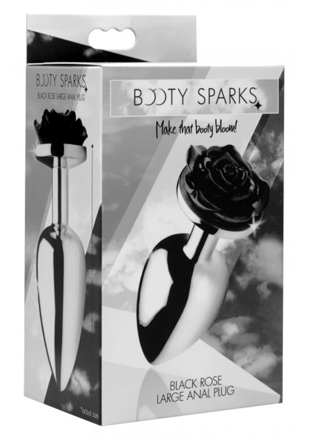 XR Brands Black Rose Anal Plug - Large 6 XR Brands Black Rose Anal Plug - Large - Image 4