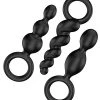 Satisfyer Silicone Plugs 3-Piece Set - Black -Anal Toys Official Shop xthlhbdkarhqhgnxvwvx