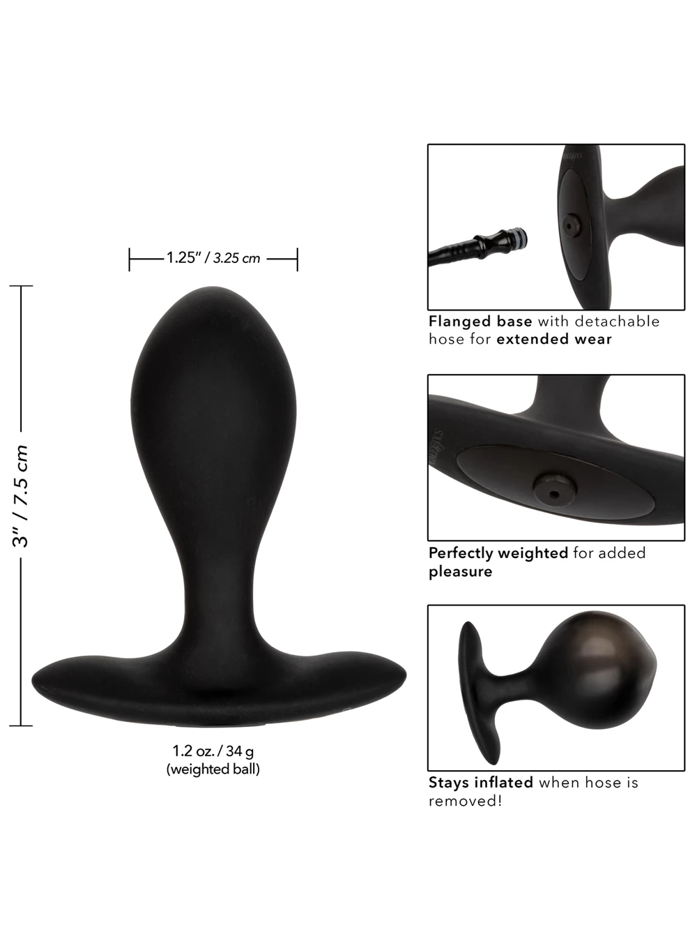 Cal Exotics Silicone Weighted Inflatable Plug 8 Cal Exotics Silicone Weighted Inflatable Plug - Image 6